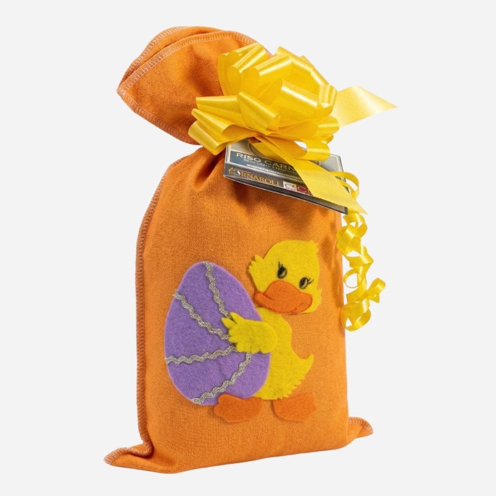 Confezione Regalo in cotone Pasquale: Riso Carnaroli Classico 2 Kg